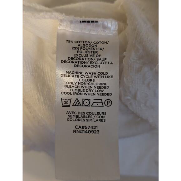 Ann Taylor LOFT Women's Size Small Clip Dot Bow Back Top Black White Textured - Picture 5 of 5